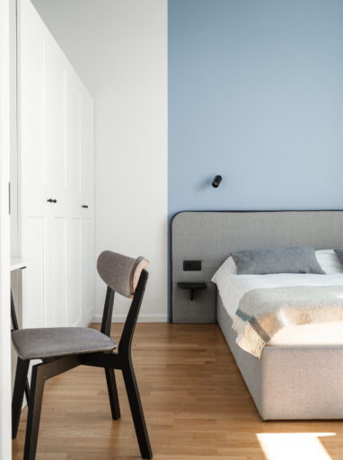 Cozy room at MIRO Rooms with modern decor in Riga.
