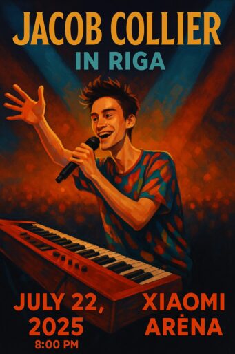 Jacob Collier performing in Riga, July 22, 2025 at Xiaomi Arena.