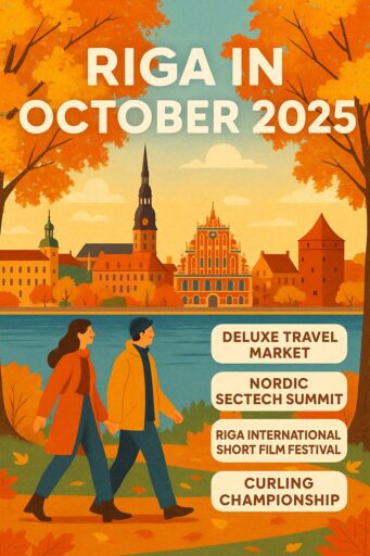 Autumn scenery in Riga featuring events and attractions for tourists in October 2025.